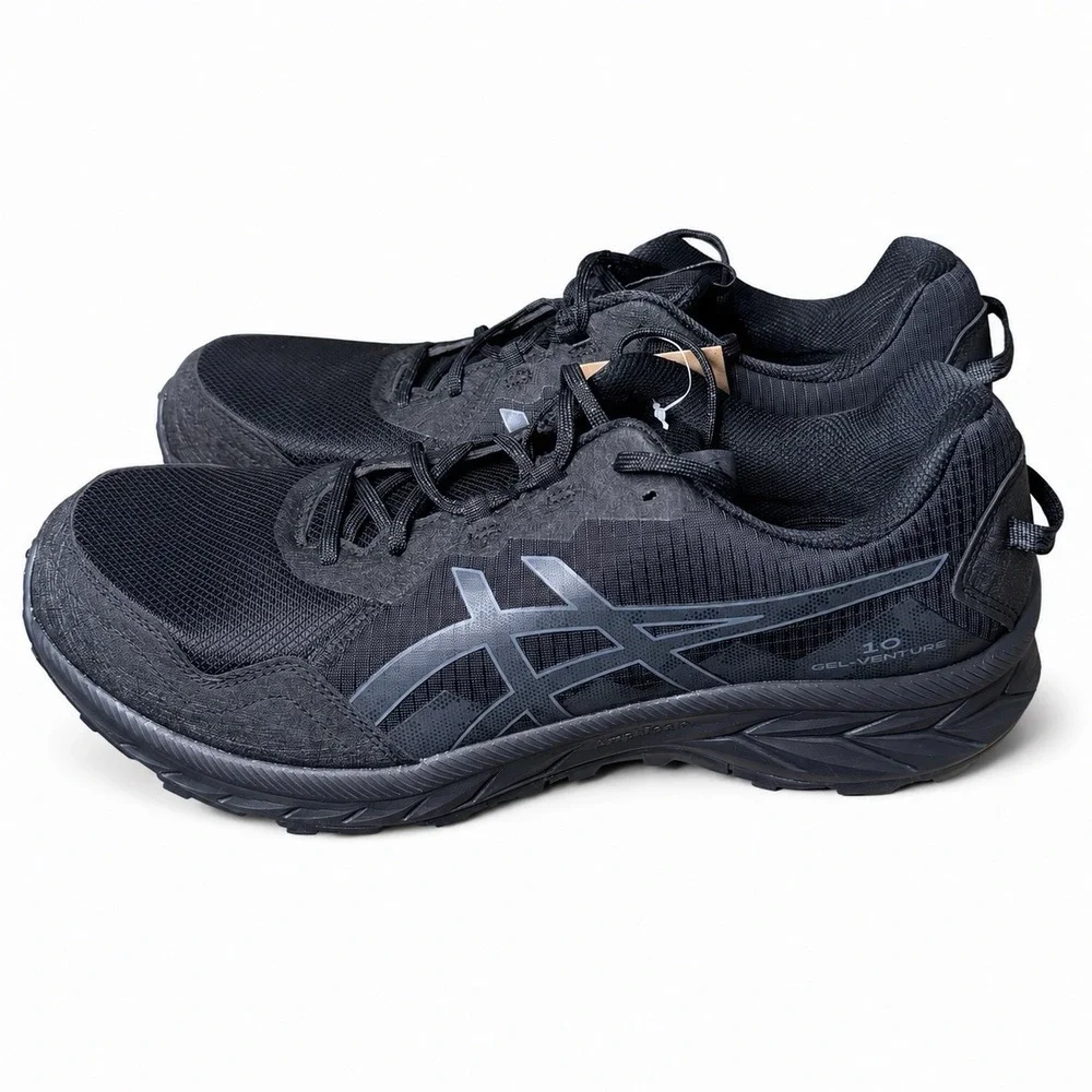 ASICS Gel-Venture 10 Black Graphite Grey 1011B967 Men's Size 15 Trail Shoes New